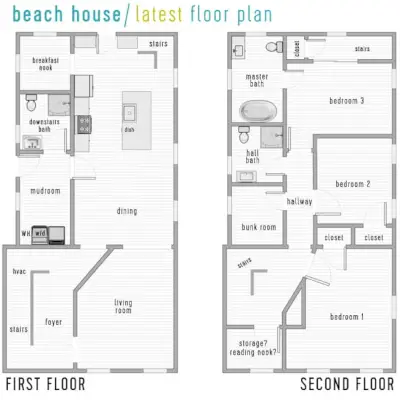 Beach House herbouw plattegronden Laatste