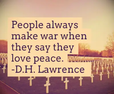 DH Lawrence peace quote 