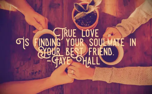 Faye Hall soulmate quote True love is finding your soulmate in your best friend
